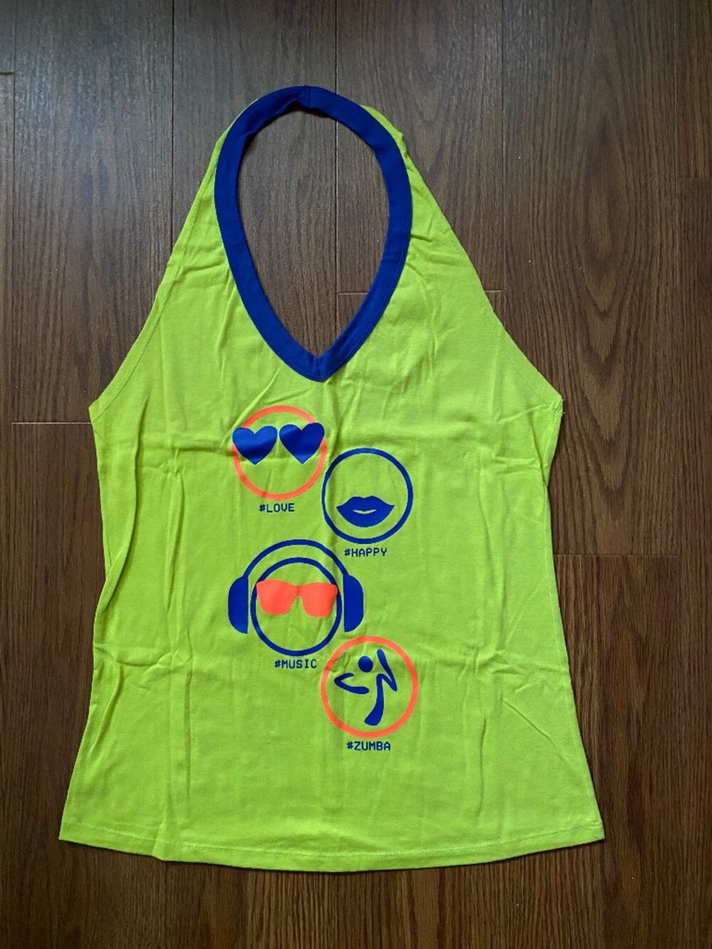 RARE Zumba Fitness Zmoji Halter Tank Top - Zumba Green - M